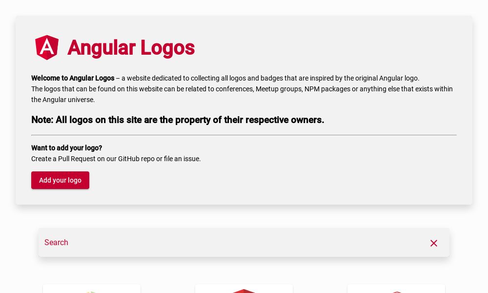 Screenshot of Angular Logos